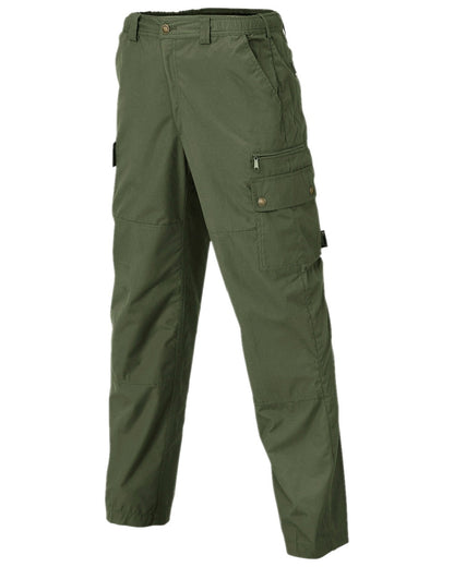 Mid Green Coloured Pinewood Mens Finnveden Outdoor Classical Trousers on white background #colour_mid-green