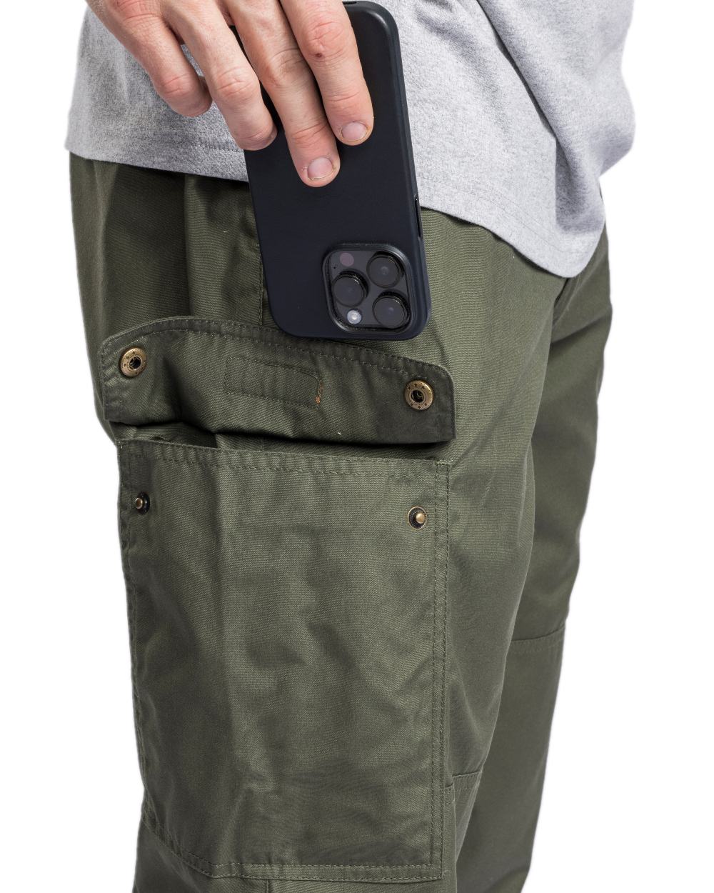 Moss Green Coloured Pinewood Mens Finnveden Outdoor Classical Trousers on white background #colour_moss-green