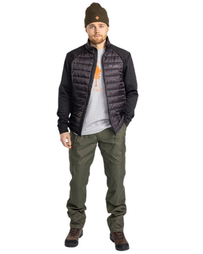 Moss Green Coloured Pinewood Mens Finnveden Outdoor Classical Trousers on white background #colour_moss-green