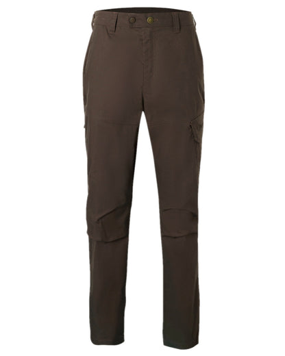 Dark Brown Coloured Pinewood Mens Finnveden Outdoor Trousers on white background #colour_dark-brown