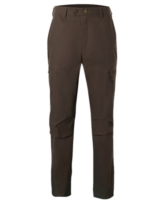 Dark Brown Coloured Pinewood Mens Finnveden Outdoor Trousers on white background #colour_dark-brown