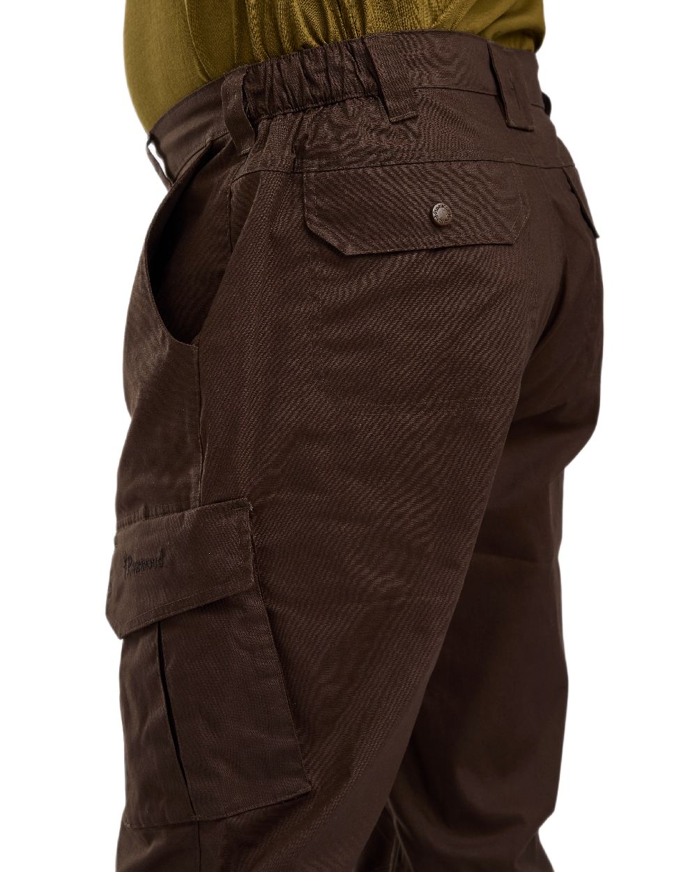 Dark Brown Coloured Pinewood Mens Finnveden Outdoor Trousers on white background #colour_dark-brown