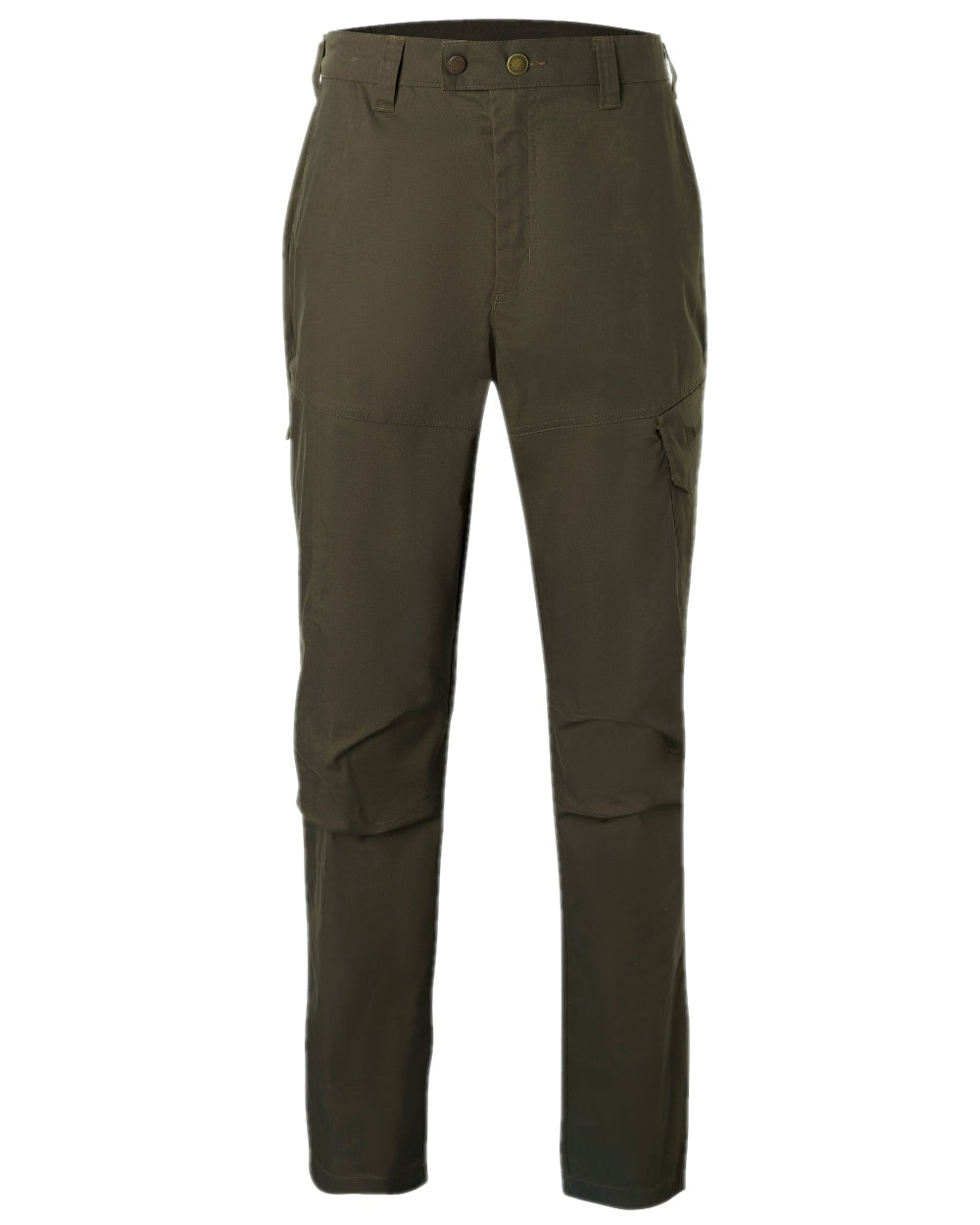 Dark Olive Coloured Pinewood Mens Finnveden Outdoor Trousers on white background #colour_dark-olive
