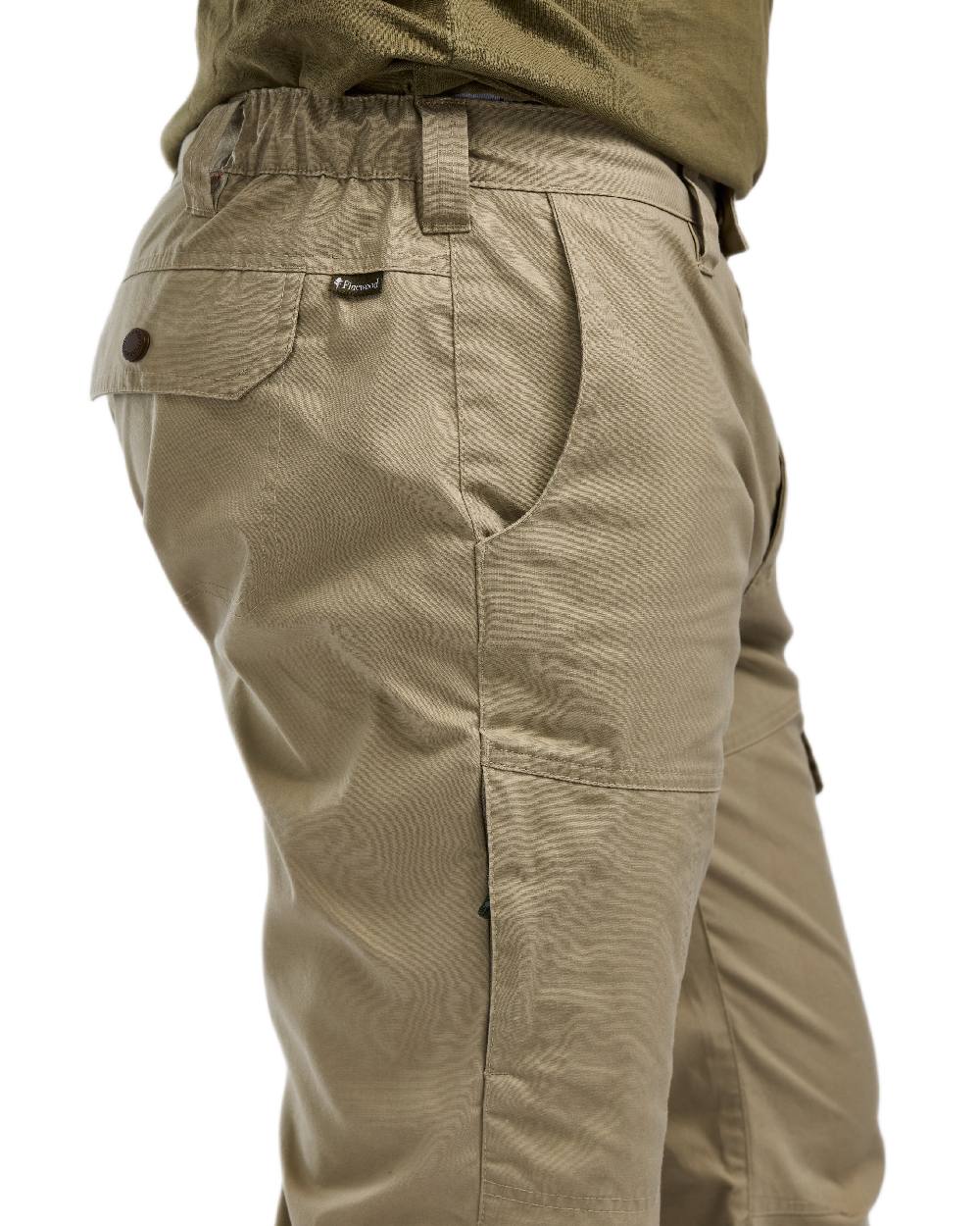 Light Khaki Coloured Pinewood Mens Finnveden Outdoor Trousers on white background #colour_light-khaki