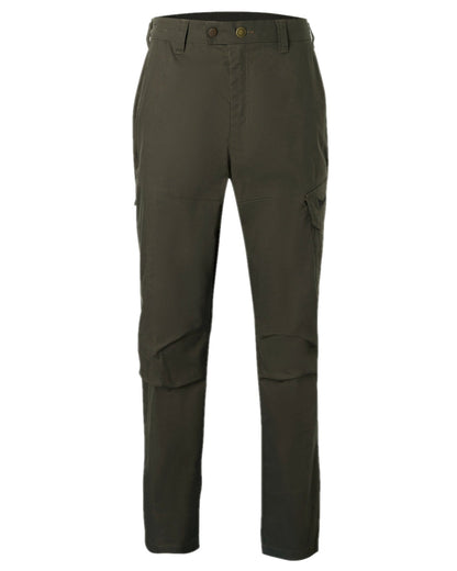 Moss Green Coloured Pinewood Mens Finnveden Outdoor Trousers on white background #colour_moss-green