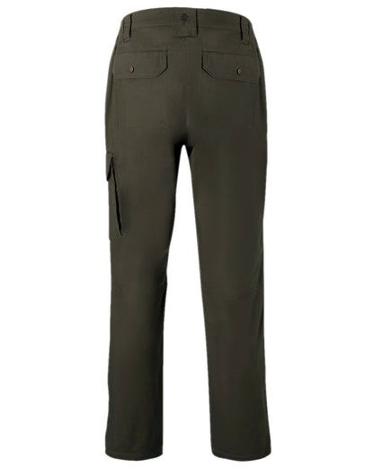 Moss Green Coloured Pinewood Mens Finnveden Outdoor Trousers on white background #colour_moss-green