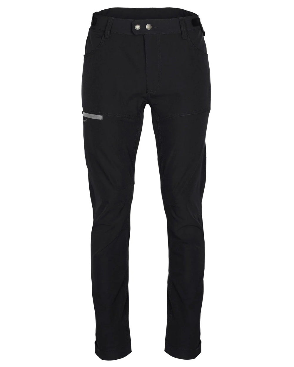 Black coloured Pinewood Mens Finnveden Trail Stretch Trousers on white background #colour_black