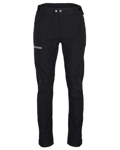 Black coloured Pinewood Mens Finnveden Trail Stretch Trousers on white background #colour_black