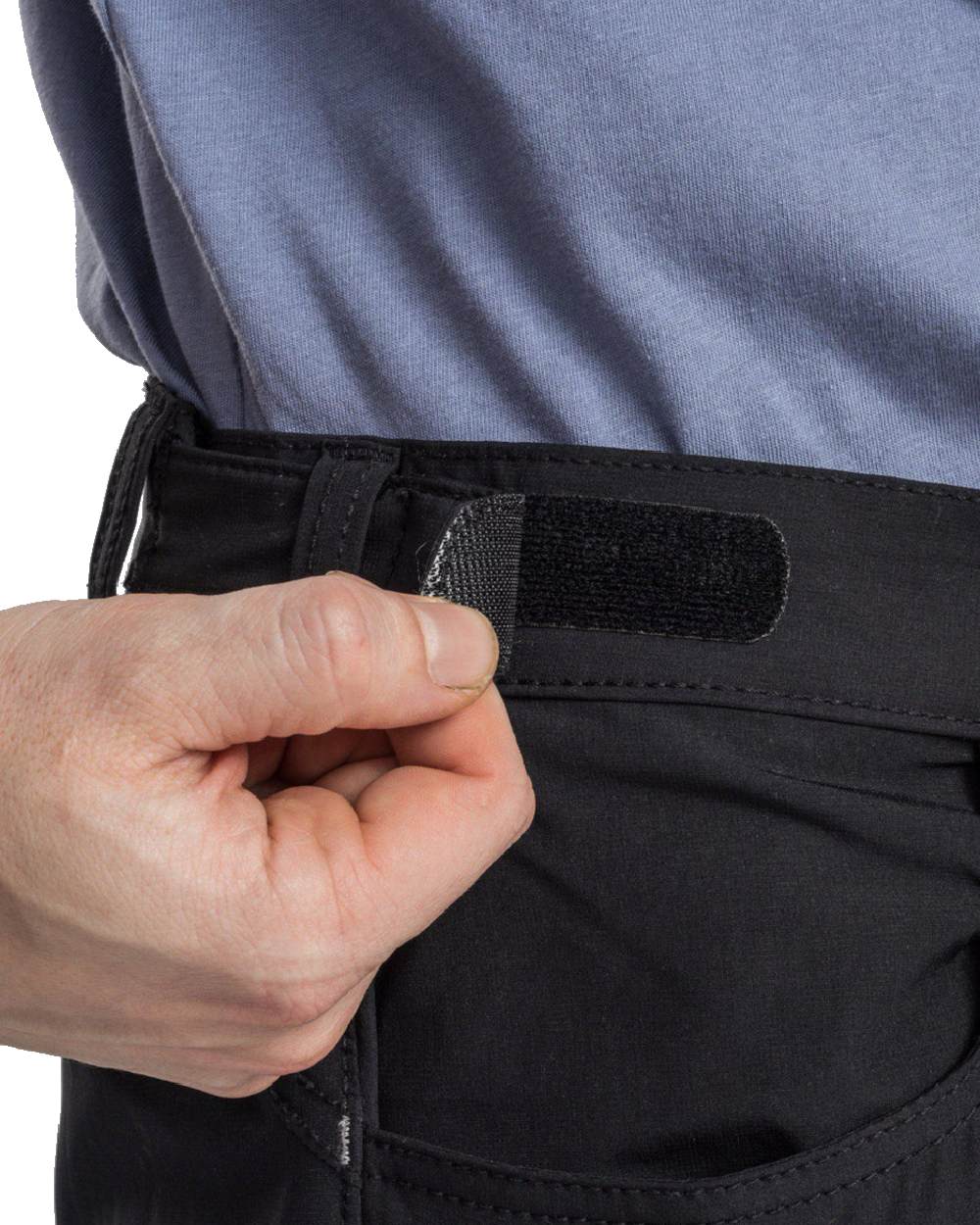 Black coloured Pinewood Mens Finnveden Trail Stretch Trousers on white background #colour_black