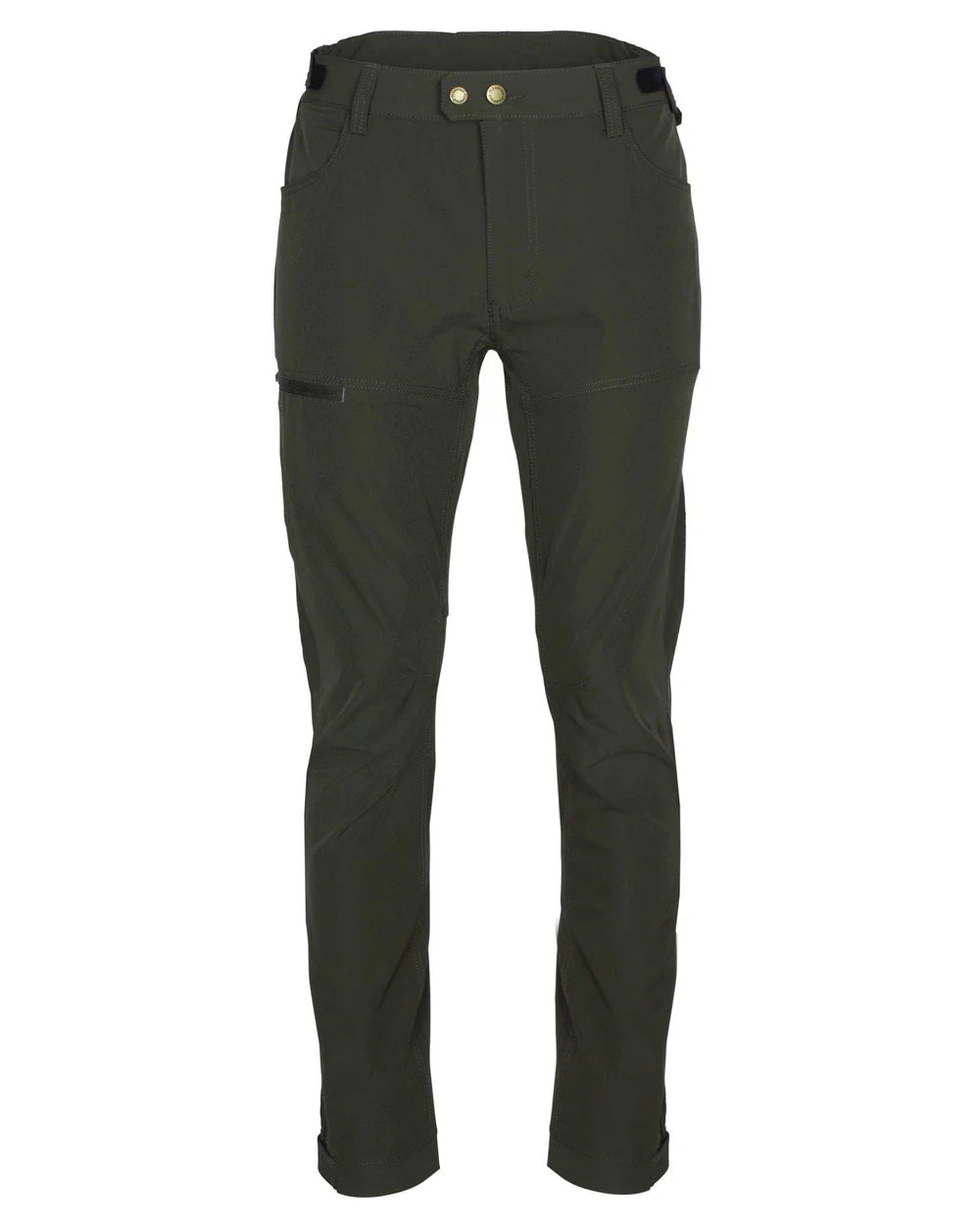 Dark Green coloured Pinewood Mens Finnveden Trail Stretch Trousers on white background #colour_dark-green