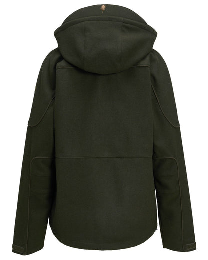 Moss Green coloured Pinewood Mens Furudal Hunters Wool Jacket on white background #colour_moss-green