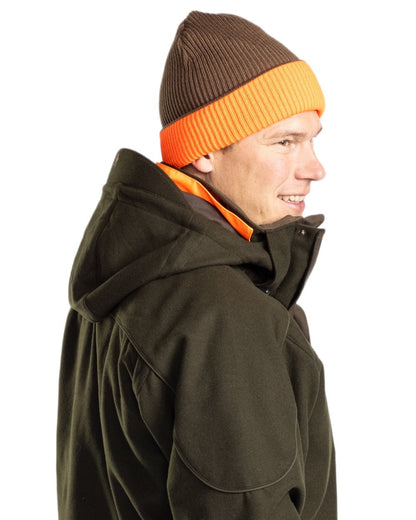 Moss Green coloured Pinewood Mens Furudal Hunters Wool Jacket on white background #colour_moss-green