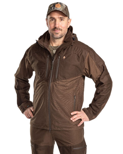 Hunting Brown Suede Brown Coloured Pinewood Mens Furudal Retriever Active Jacket on white background #colour_hunting-brown-suede-brown