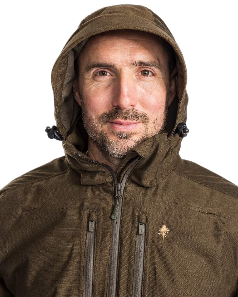 Hunting Brown Suede Brown Coloured Pinewood Mens Furudal Retriever Active Jacket on white background #colour_hunting-brown-suede-brown