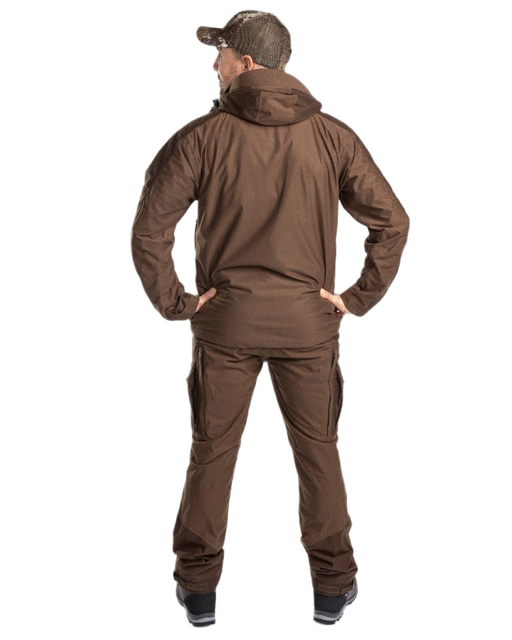Hunting Brown Suede Brown Coloured Pinewood Mens Furudal Retriever Active Jacket on white background #colour_hunting-brown-suede-brown