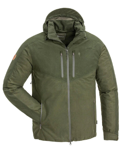 Moss green coloured Pinewood Mens Furudal Retriever Active Jacket on white background #colour_moss-green