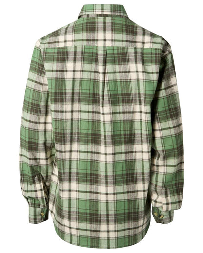 Sage Green Moss Green coloured Pinewood Mens Harjedalen Shirt on white background #colour_sage-green-moss-green