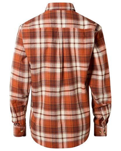 Terracotta Brown coloured Pinewood Mens Harjedalen Shirt on white background #colour_terracotta-brown