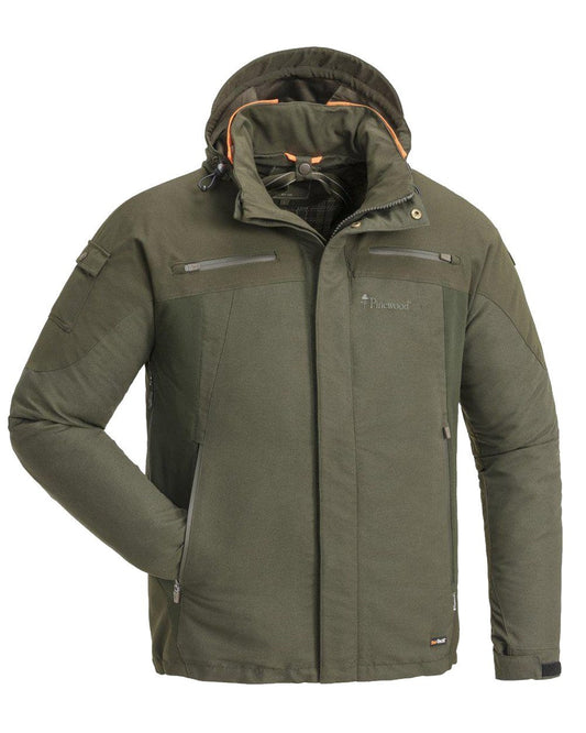 Moss Green coloured Pinewood Mens Hunter Pro Extreme 2.0 Jacket on white background #colour_moss-green