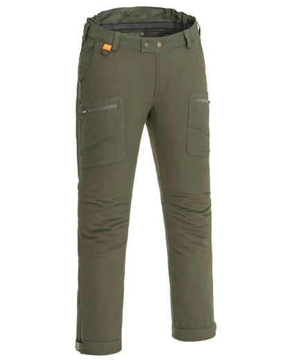 Moss Green coloured Pinewood Mens Hunter Pro Extreme 2.0 Trousers on white background #colour_moss-green
