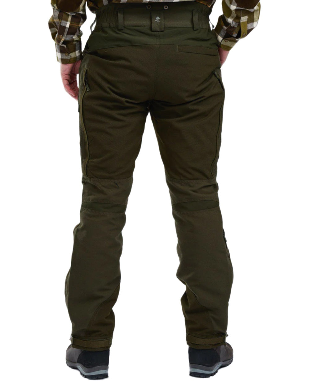 Moss Green coloured Pinewood Mens Hunter Pro Extreme 2.0 Trousers on white background #colour_moss-green