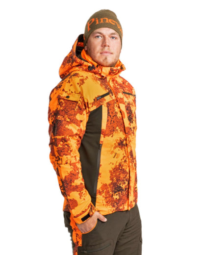Strata Blaze Coloured Pinewood Mens Hunter Pro Xtreme 2.0 Camou Jacket on white background #colour_strata-blaze