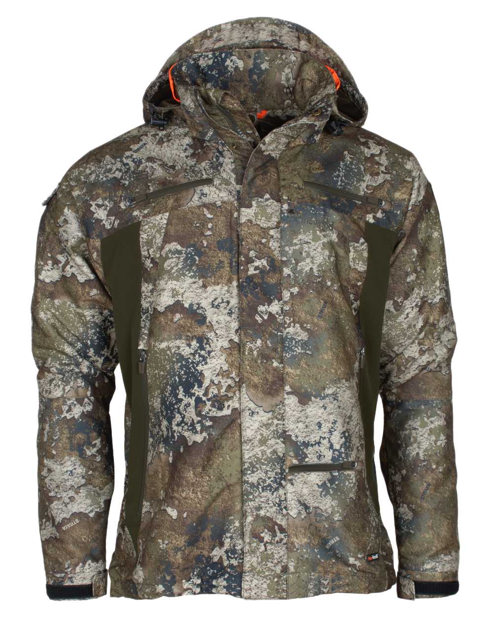 Strata Coloured Pinewood Mens Hunter Pro Xtreme 2.0 Camou Jacket on white background #colour_strata