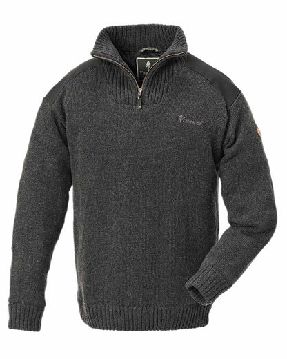 Dark Grey Mel Coloured Pinewood Mens Hurricane Sweater on white background #colour_dark-grey-mel