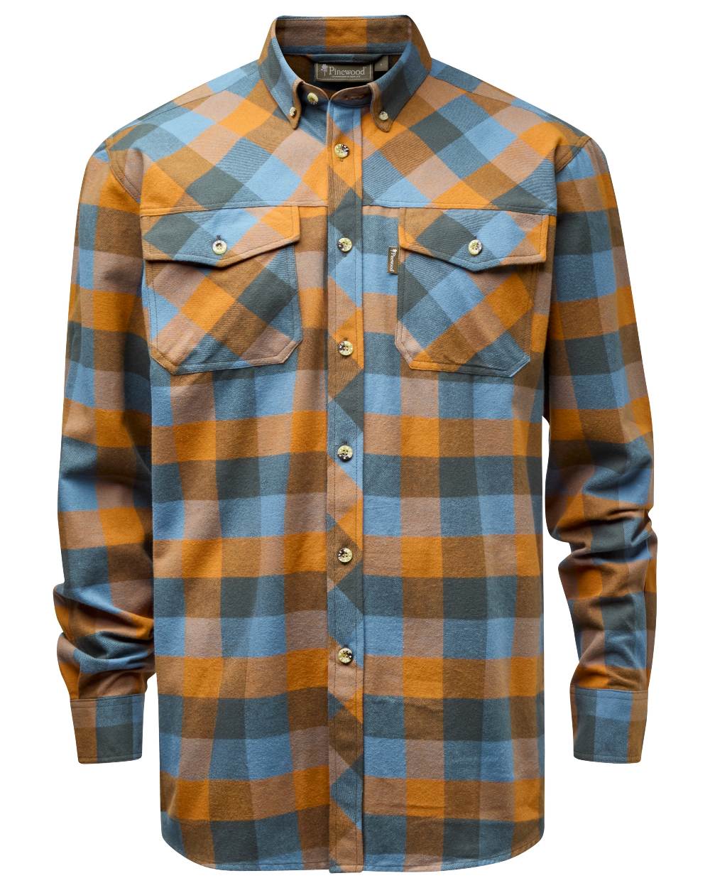 Fudge Blue coloured Pinewood Mens Lumbo Shirt on white background #colour_fudge-blue