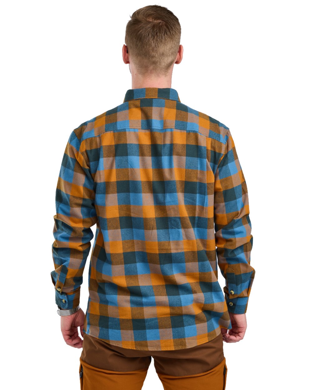 Fudge Blue coloured Pinewood Mens Lumbo Shirt on white background #colour_fudge-blue
