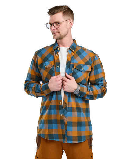 Fudge Blue coloured Pinewood Mens Lumbo Shirt on white background #colour_fudge-blue
