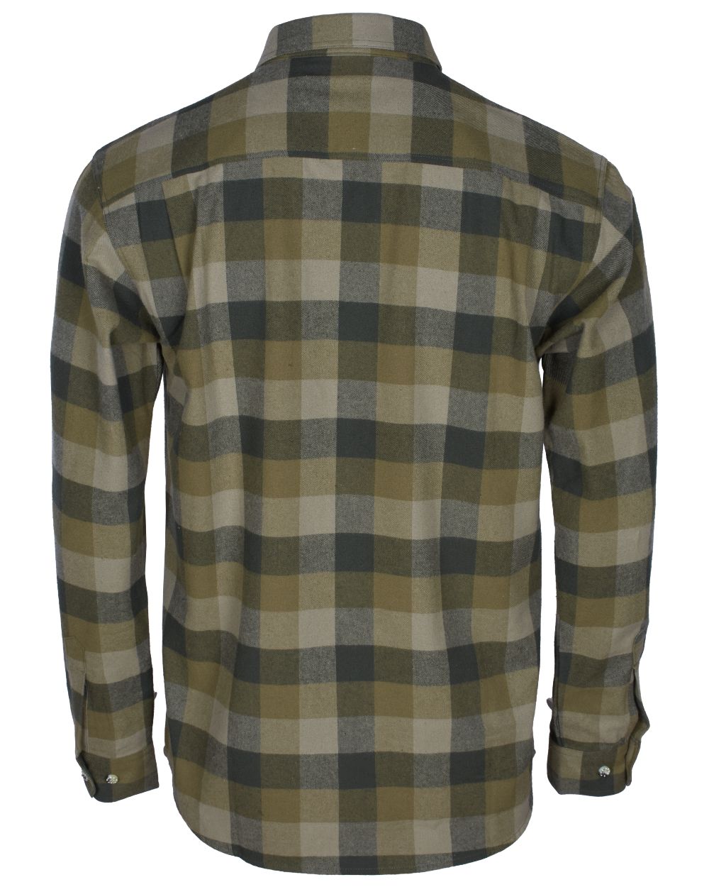 Olive Suede Brown coloured Pinewood Mens Lumbo Shirt on white background #colour_olive-suede-brown