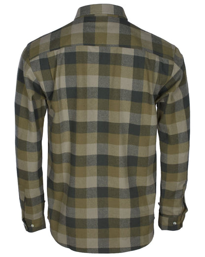 Olive Suede Brown coloured Pinewood Mens Lumbo Shirt on white background #colour_olive-suede-brown