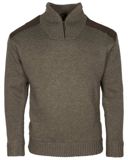 Brown Mel Coloured Pinewood Mens New Stormy Sweater on white background #colour_brown-mel