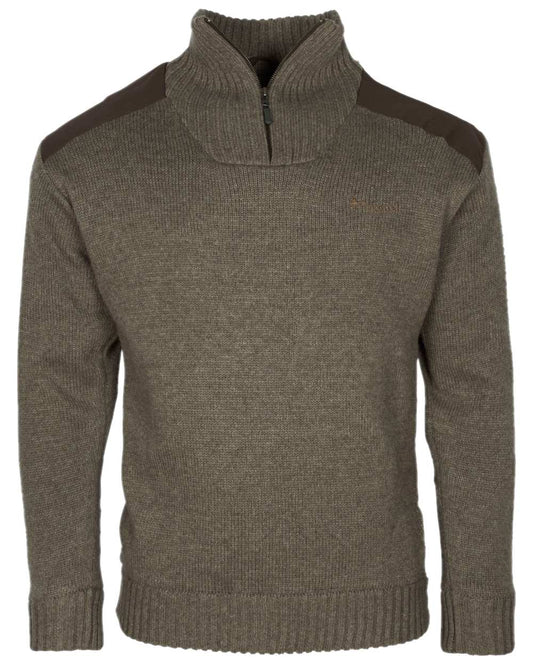 Brown Mel Coloured Pinewood Mens New Stormy Sweater on white background #colour_brown-mel