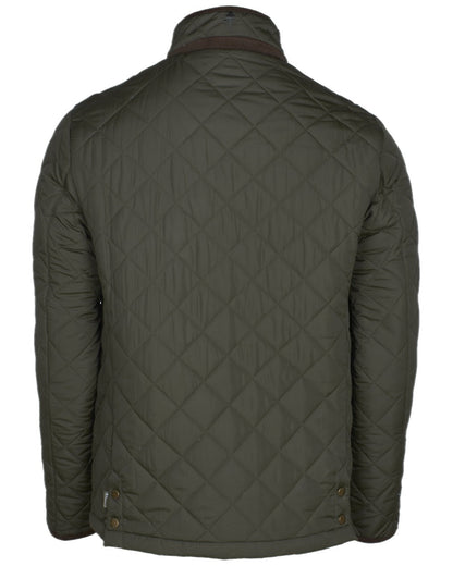 Moss Green Coloured Pinewood Mens Nydala Classic Quilted Jacket on white background #colour_moss-green