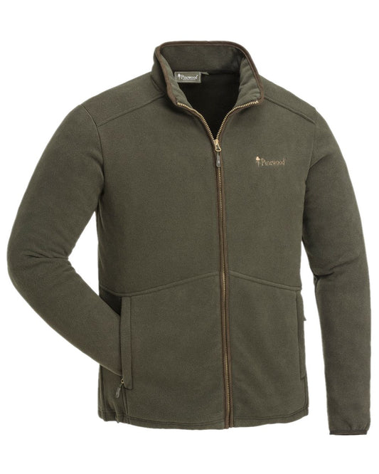 Hunting Brown Suede Brown Coloured Pinewood Mens Nydala Fleece Jacket on white background #colour_hunting-brown-suede-brown