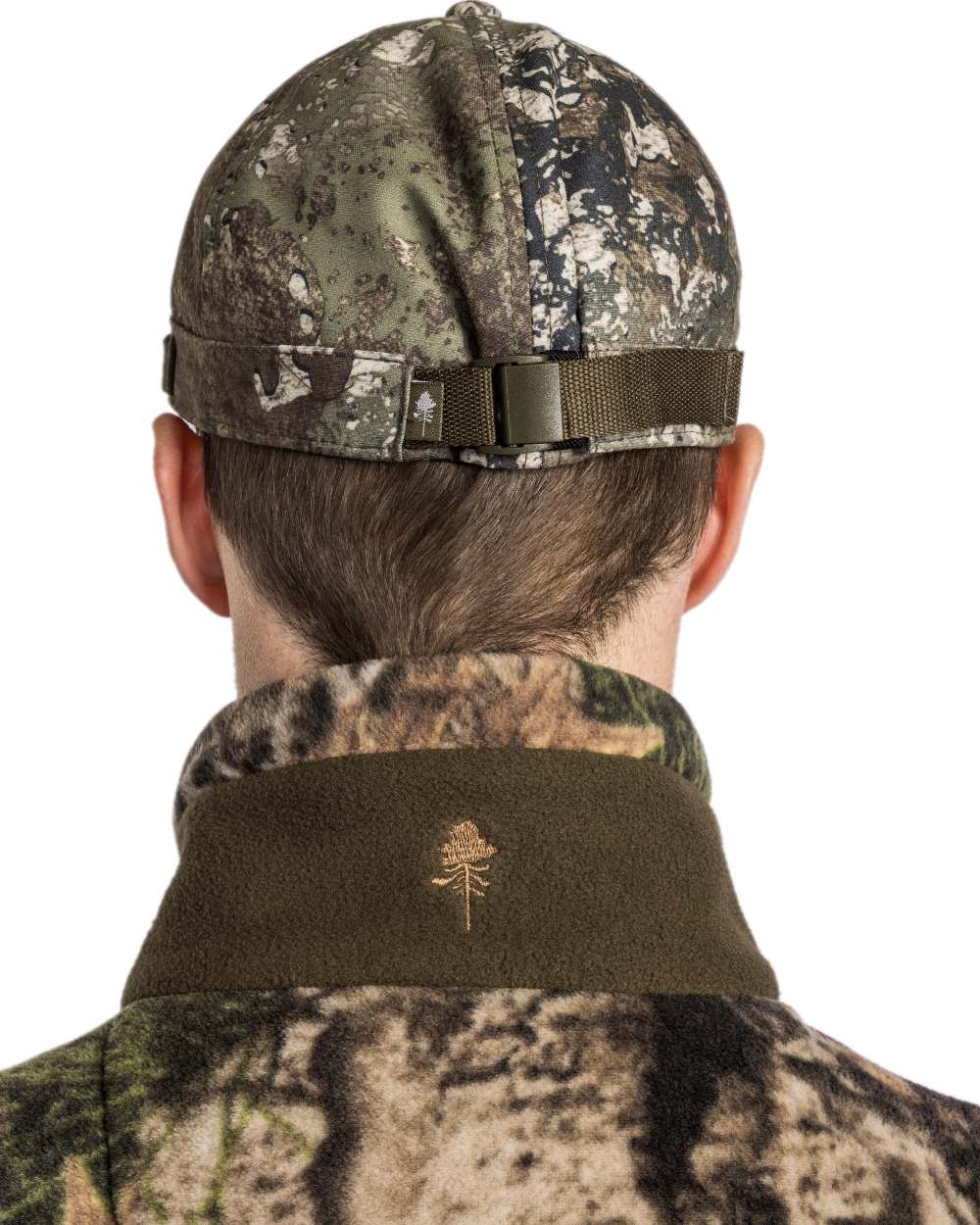 Atera Camou Hunting Green Coloured Pinewood Mens Furudal Hunters Camou Fleece Jacket on white background #colour_atera-camou-hunting-green
