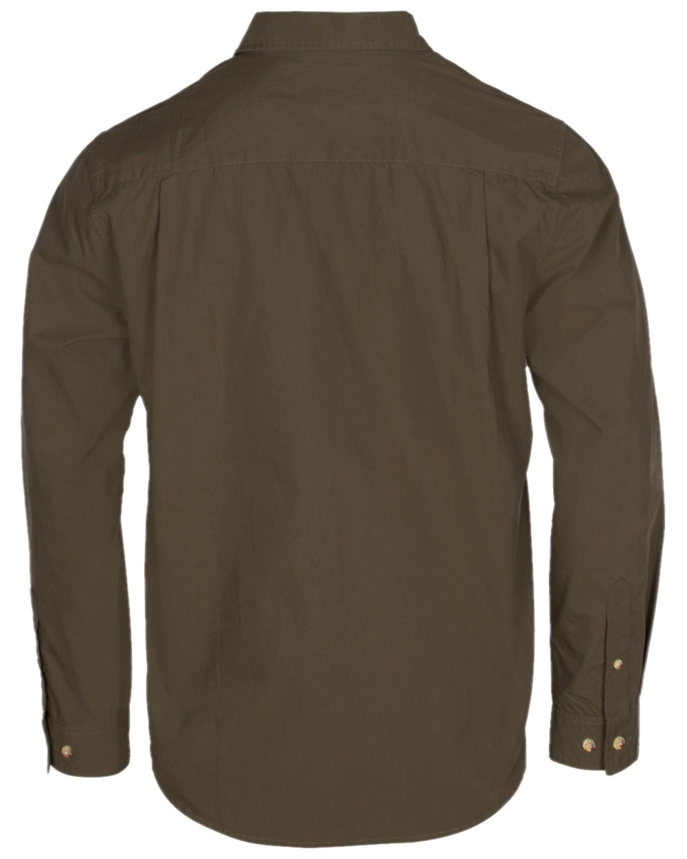 Moss Green Coloured Pinewood Mens Safari Long Sleeve Shirt on white background #colour_moss-green