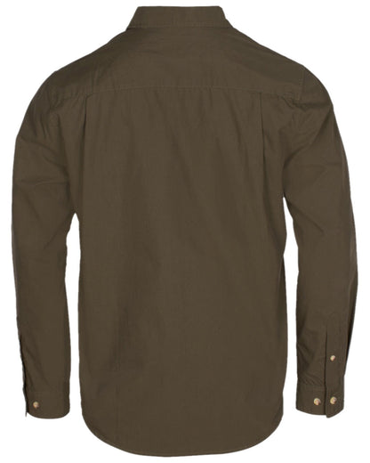 Moss Green Coloured Pinewood Mens Safari Long Sleeve Shirt on white background #colour_moss-green