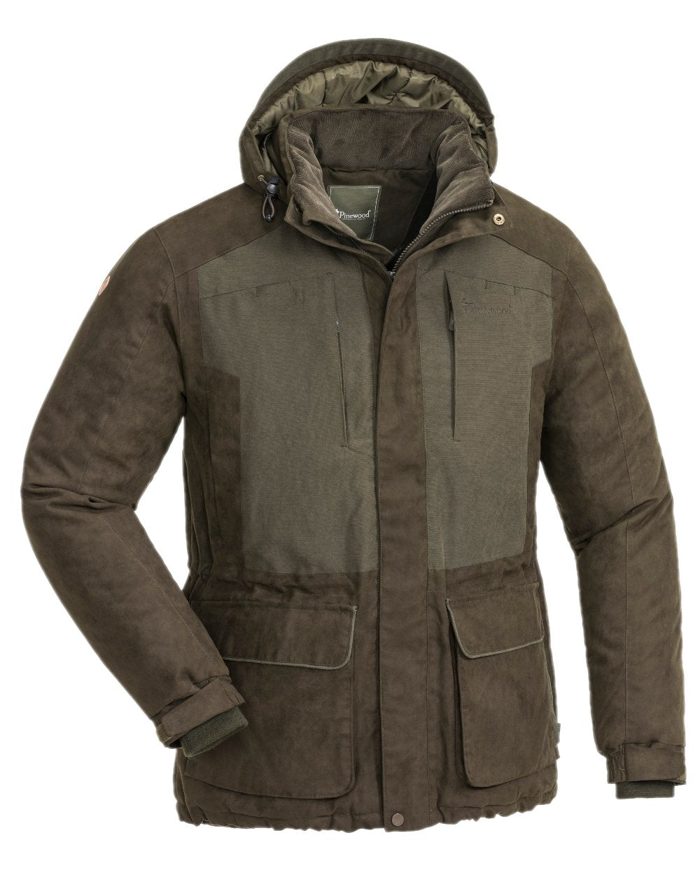 Suede Brown Coloured Pinewood Mens Smaland Abisko 2.0 Hunting Jacket on white background #colour_suede-brown