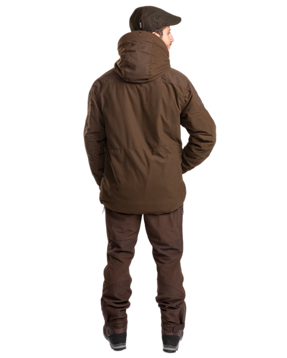 Hunting Green coloured Pinewood Mens Smaland Forest Trousers on white background #colour_hunting-green