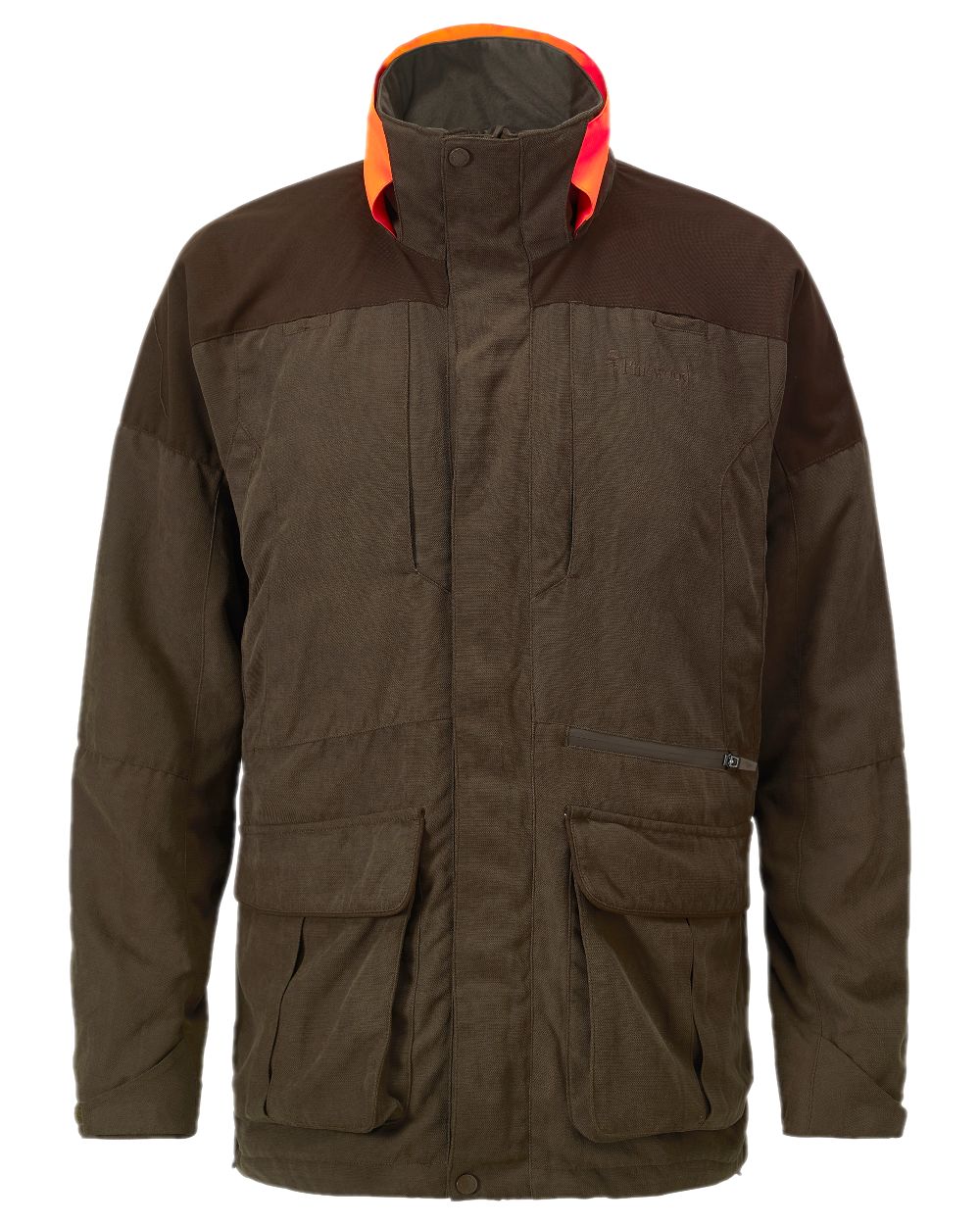 Suede Brown Coloured Pinewood Mens Smaland Hunters Jacket on white background #colour_suede-brown