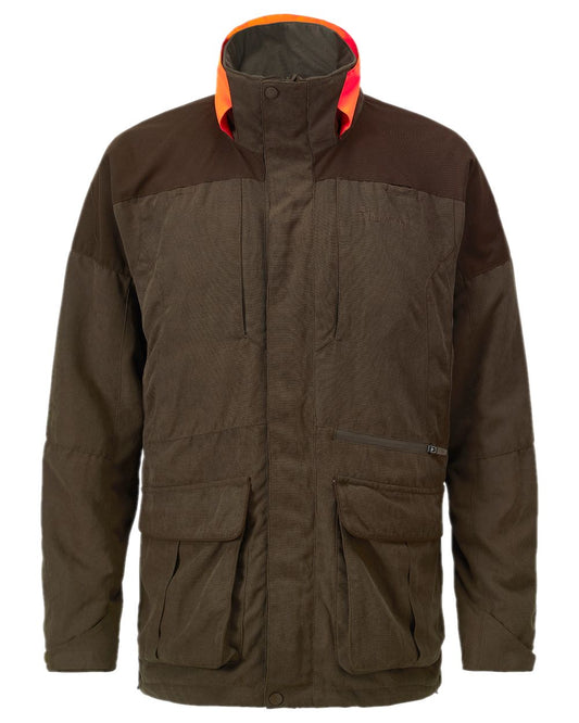 Suede Brown Coloured Pinewood Mens Smaland Hunters Jacket on white background #colour_suede-brown