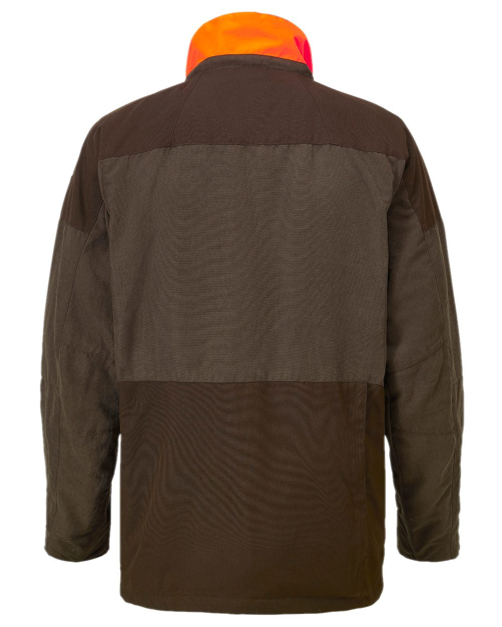 Suede Brown Coloured Pinewood Mens Smaland Hunters Jacket on forest background #colour_suede-brown