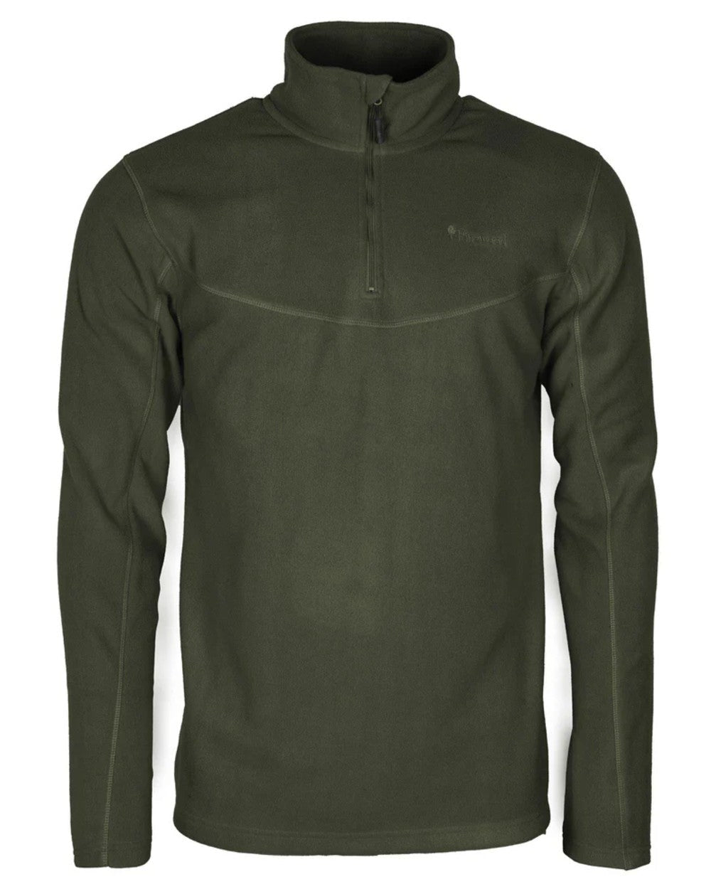 Green coloured Pinewood Mens Tiveden Fleece Sweater on white background #colour_green