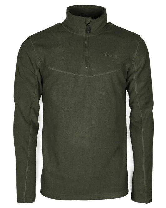 Green coloured Pinewood Mens Tiveden Fleece Sweater on white background #colour_green