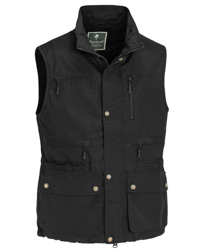 Black coloured Pinewood Mens Tiveden Vest on white background #colour_black