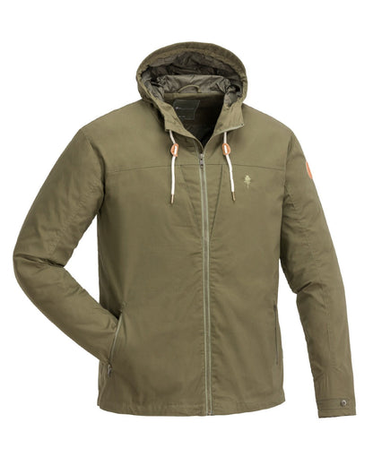 Hunting Olive coloured Pinewood Mens Varnamo Light Jacket on white background #colour_hunting-olive