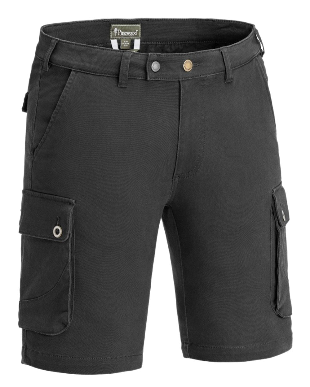 Dark Anthracite Coloured Pinewood Mens Värnamo Serengeti Shorts on white background #colour_dark-anthracite